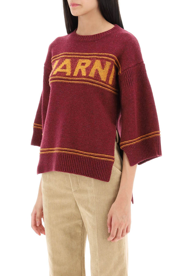 Marni sweater in jacquard knit with logo-Marni-Urbanheer