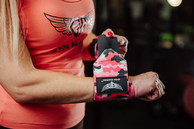 Gym Maniac Gm Weightlifting Wrist Wraps - Pink Camo-Gym Maniac GM s.r.o.-Urbanheer