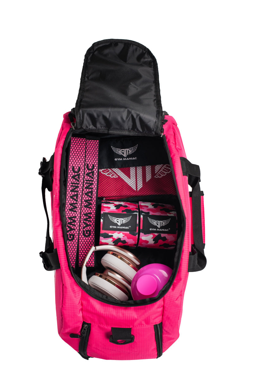 Gym Maniac Gm 3-Way Gym Bag - Pink-Gym Maniac GM s.r.o.-Urbanheer