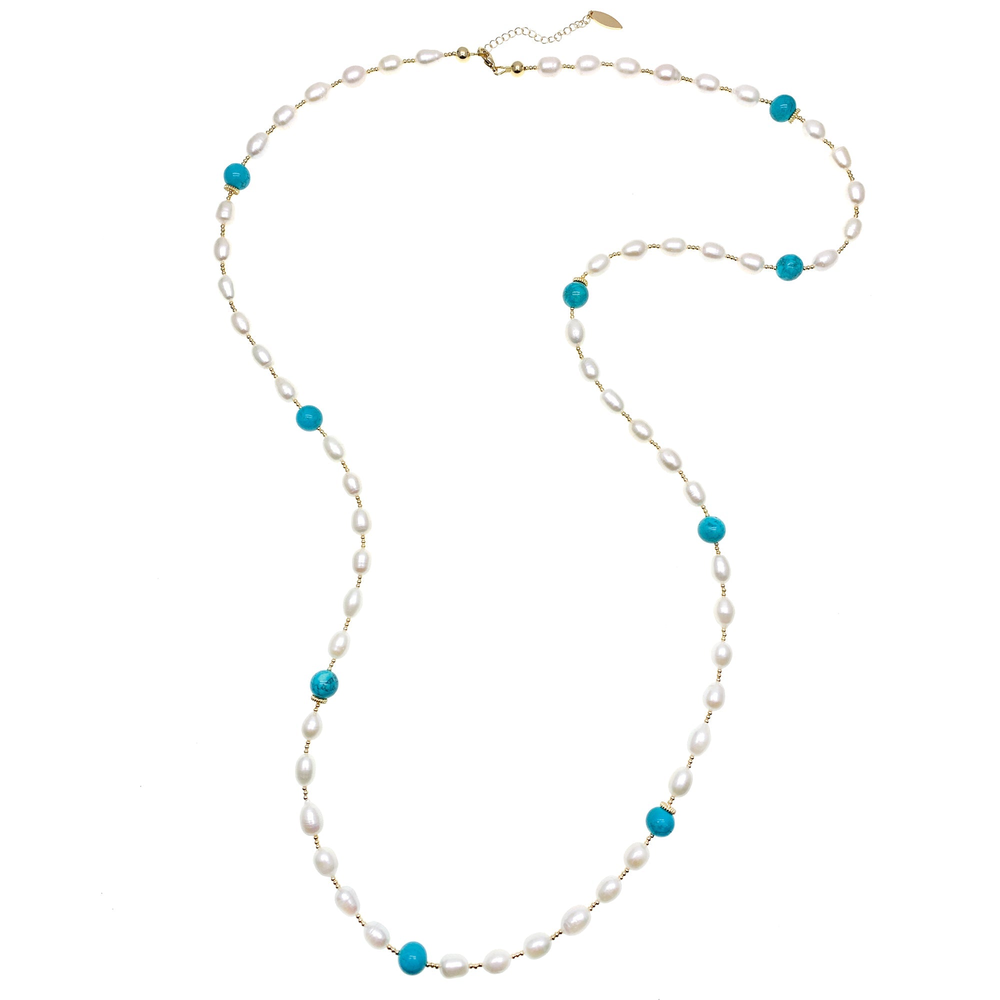 Freshwater Pearls With Amazonite Multi-Way Necklace Gn026-necklace-FARRA-Jewelry-Urbanheer