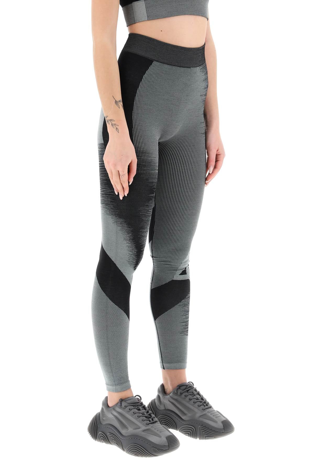 Y-3 two-tone knit leggings-Y-3-L-Urbanheer