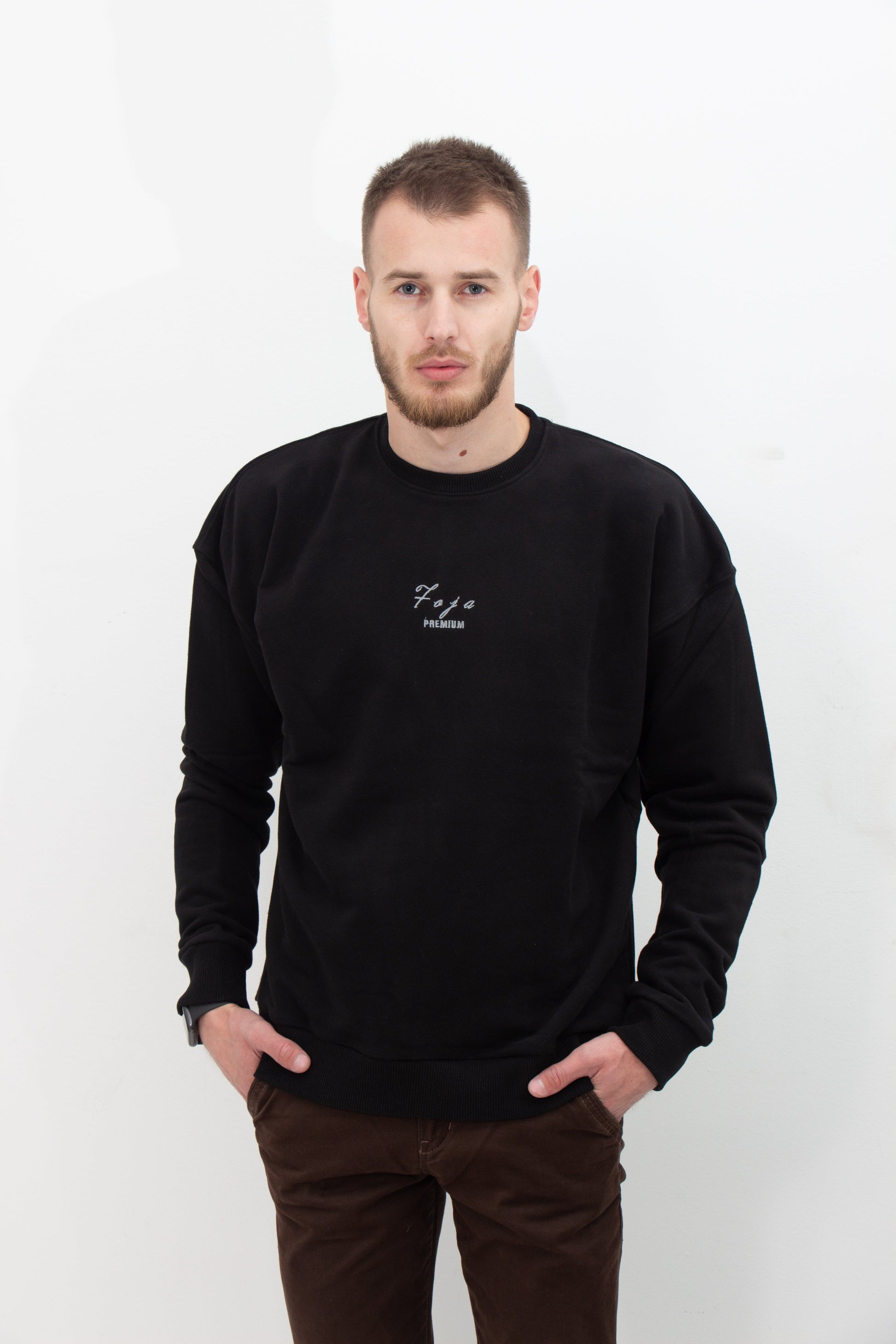 Foja Premium Sweater -Black-Foja Jeans-Urbanheer