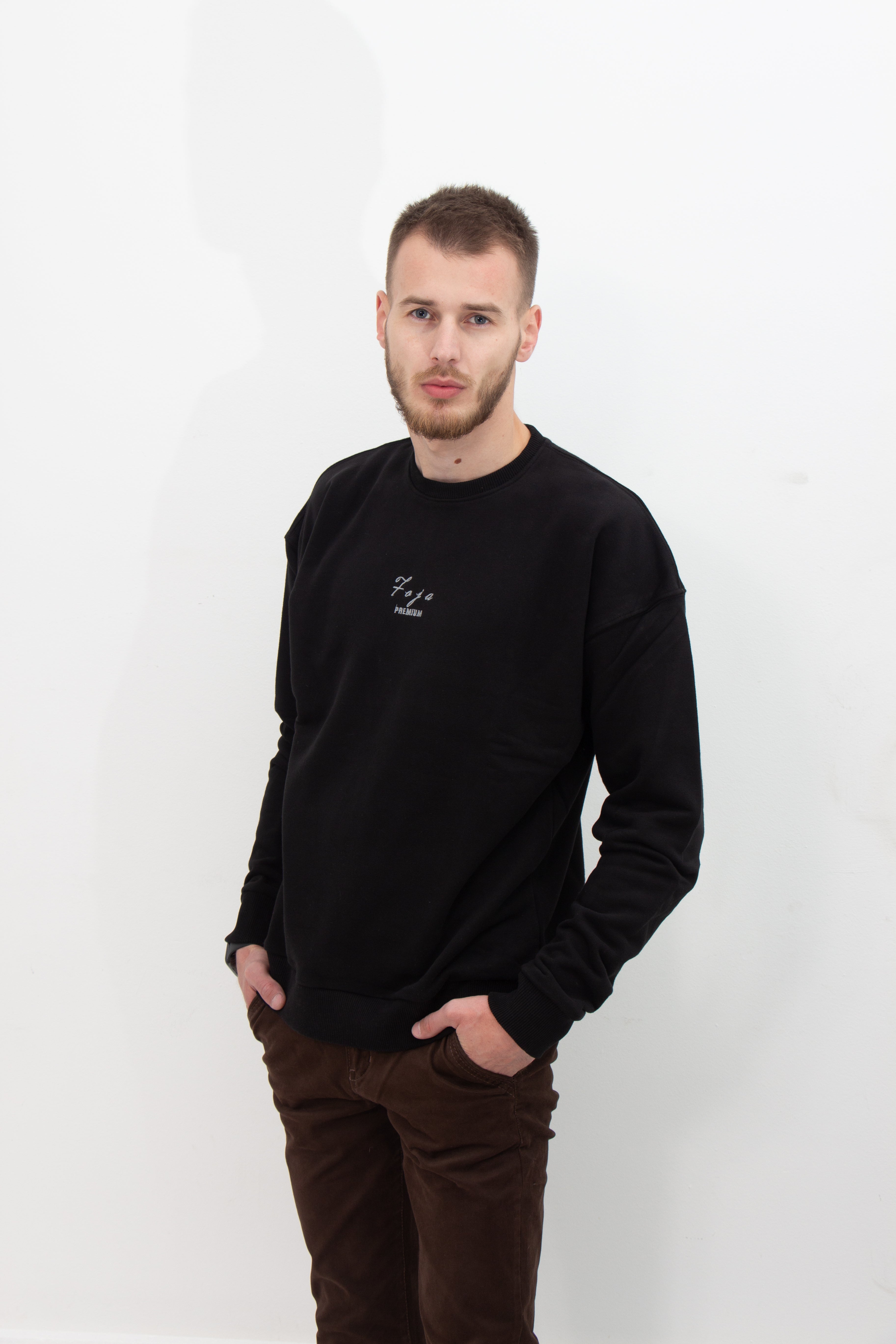 Foja Premium Sweater -Black-Foja Jeans-Urbanheer