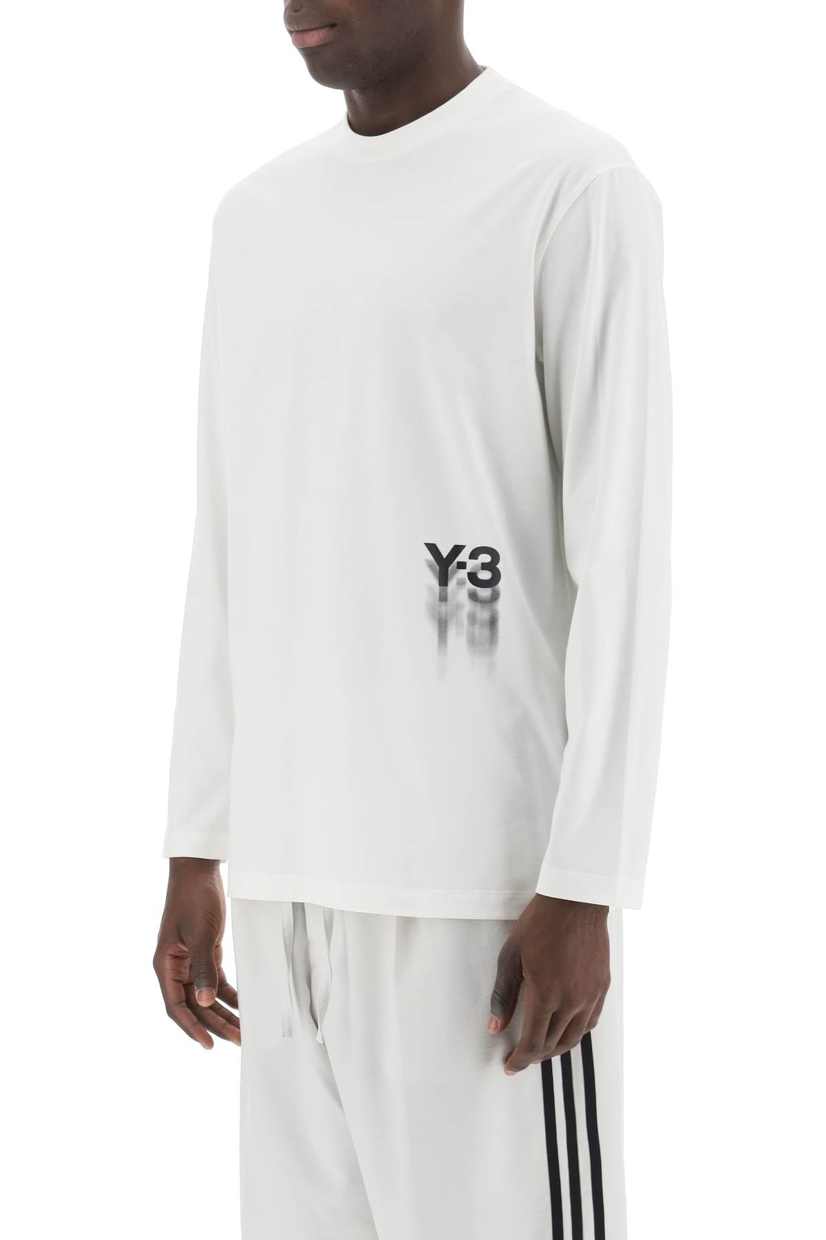 Y-3 long-sleeved t-shirt with logo print-Y-3-Urbanheer