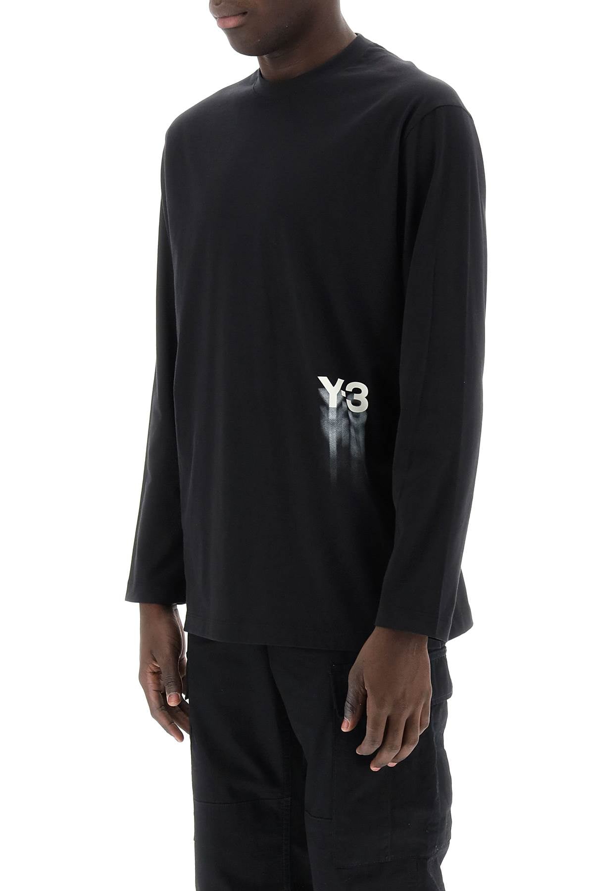 Y-3 long-sleeved t-shirt with logo print-Y-3-Urbanheer