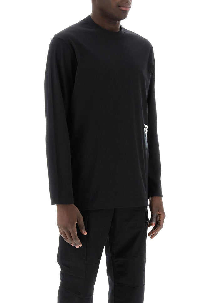 Y-3 long-sleeved t-shirt with logo print-Y-3-Urbanheer