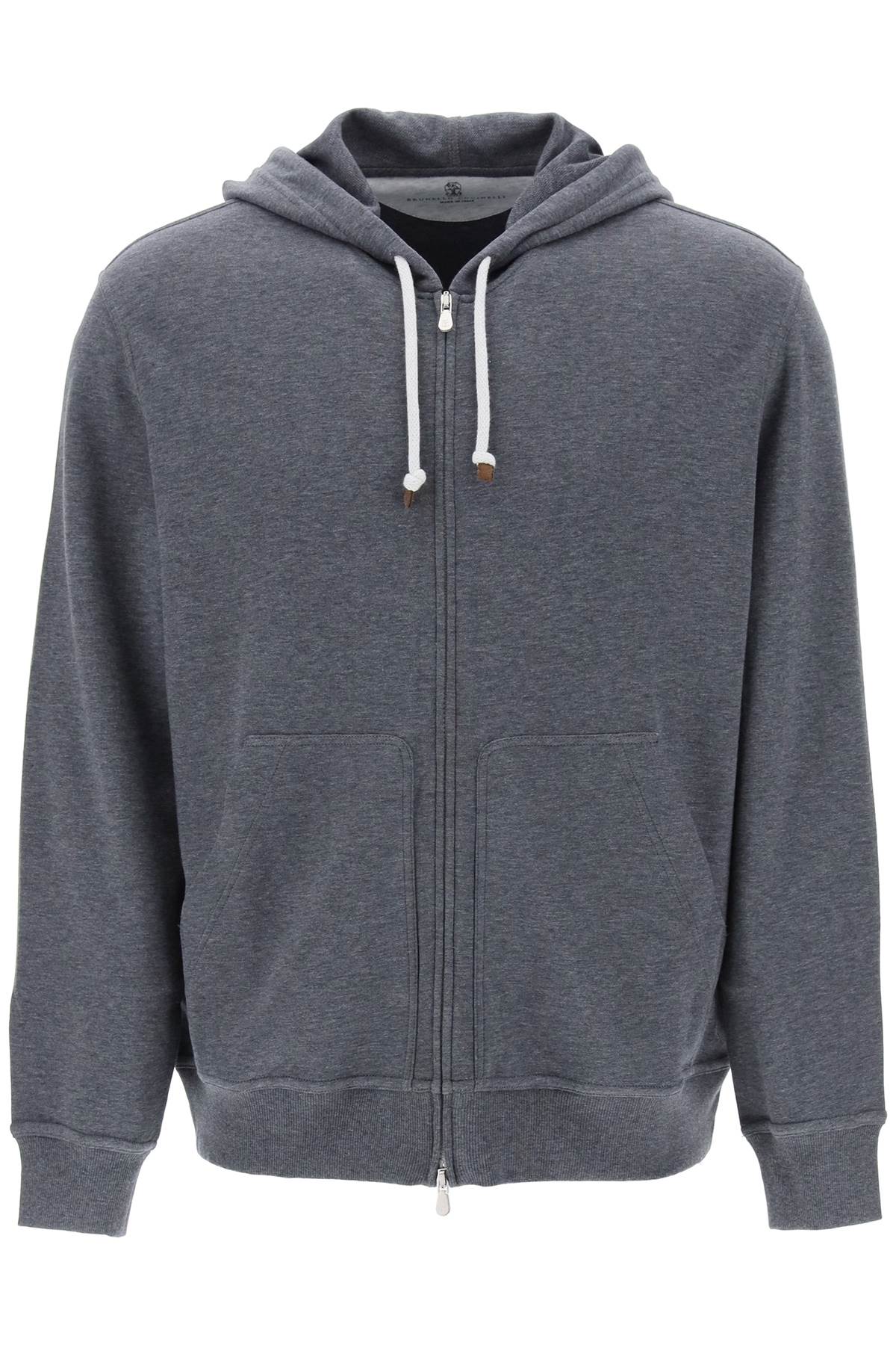 Brunello Cucinelli Hoodie With Zipper In Techno Cotton Urbanheer