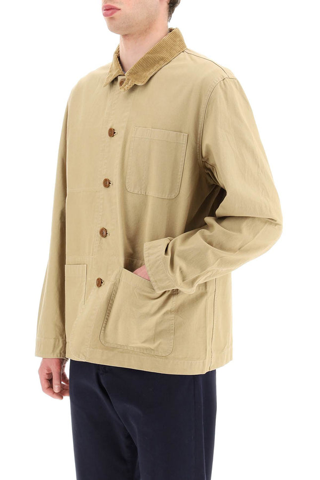 Barbour Chore Jacket With Corduroy Colalr-Barbour-L-Urbanheer