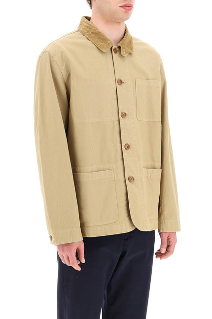 Barbour Chore Jacket With Corduroy Colalr-Barbour-L-Urbanheer