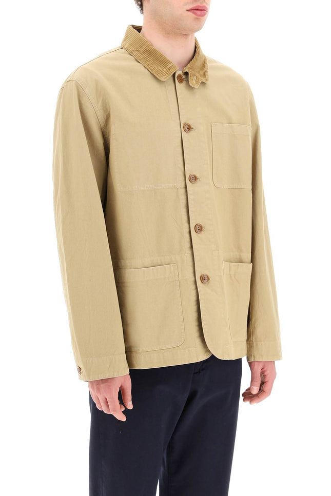 Barbour Chore Jacket With Corduroy Colalr-Barbour-L-Urbanheer