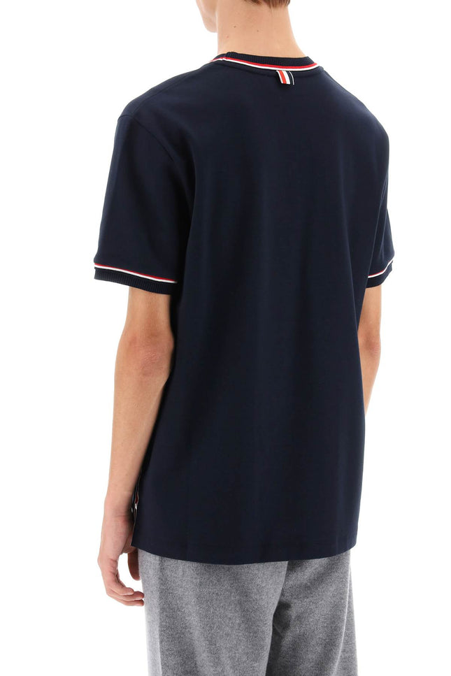 Thom browne milano stitch t-shirt with rwb stripe trims-Thom Browne-Urbanheer