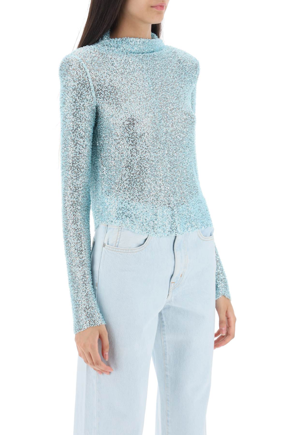 Self portrait long-sleeved top with sequins and beads-Self Portrait-6-Urbanheer