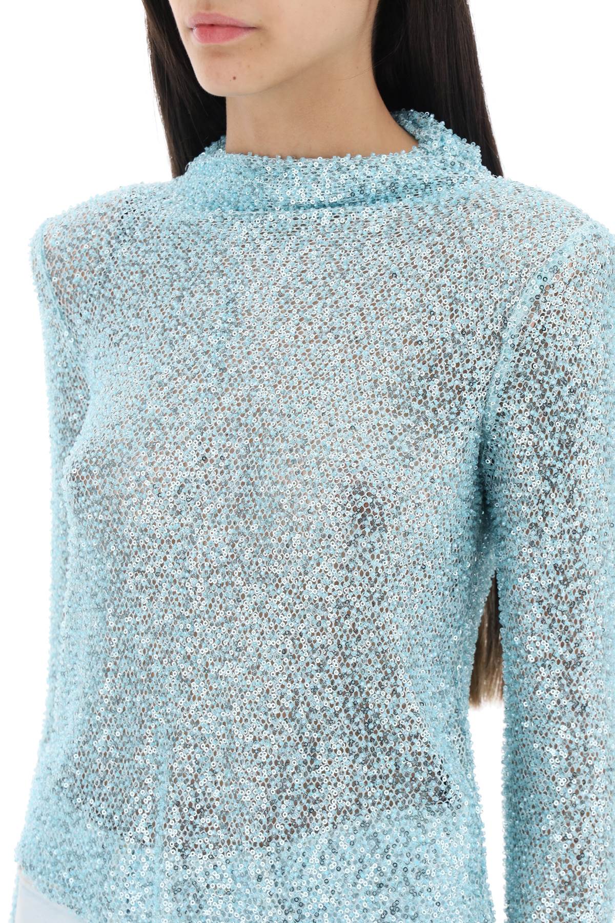 Self portrait long-sleeved top with sequins and beads-Self Portrait-6-Urbanheer