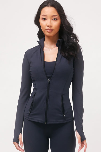 Gen XYZ Zip Up Track Jacket-Clothing - Women-rebody-Space Navy-XS-Urbanheer