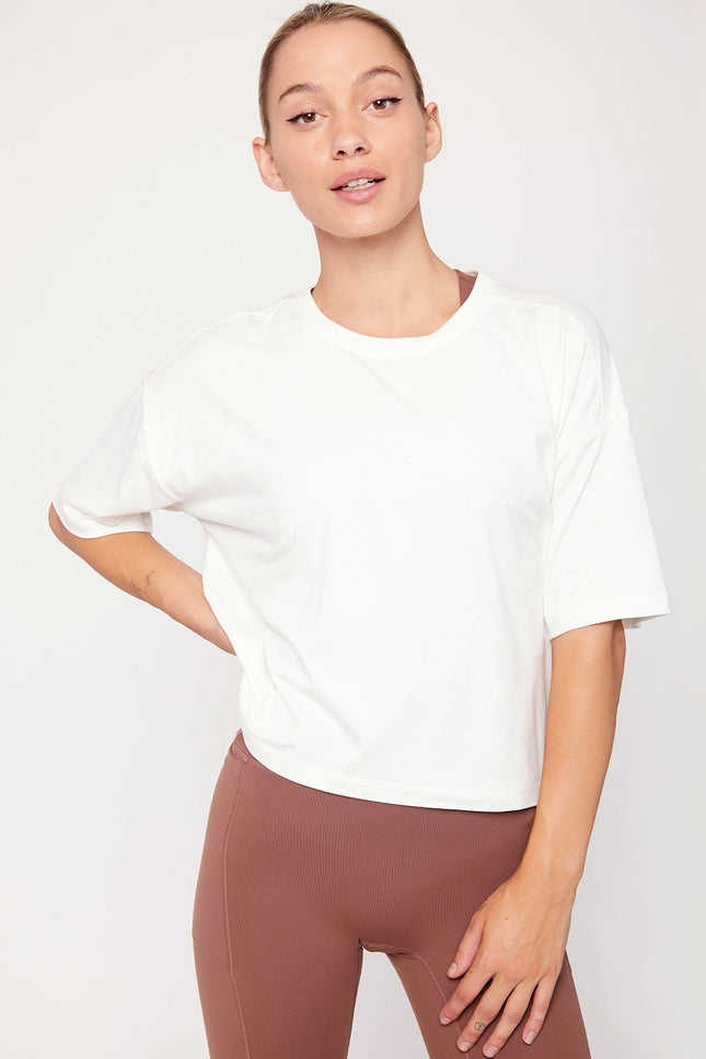 Cozy Boxy Tee Short Sleeve-Clothing - Women-rebody-Bone-XS-Urbanheer