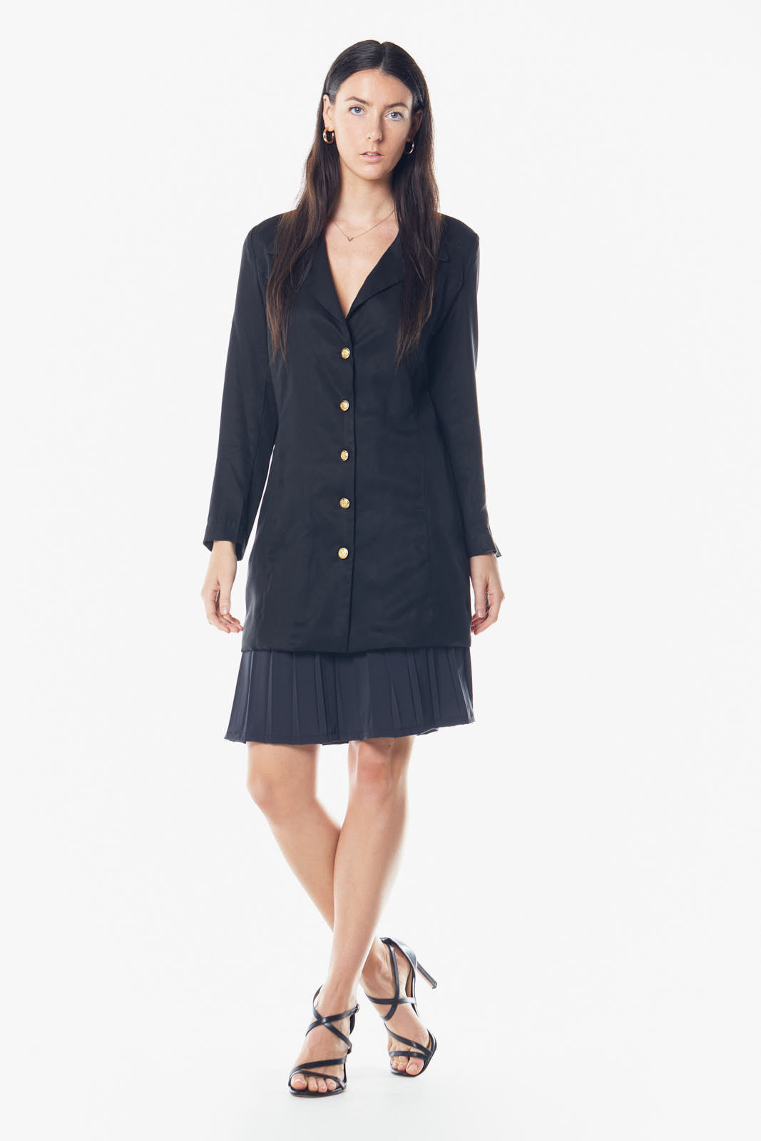 Women'S Linen Long Jacket In Black-Le Réussi-Urbanheer