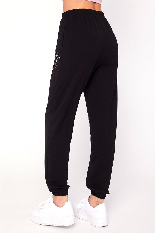 Karma Graphic Viscose Blend Sweatpants-Clothing - Women-rebody-Urbanheer