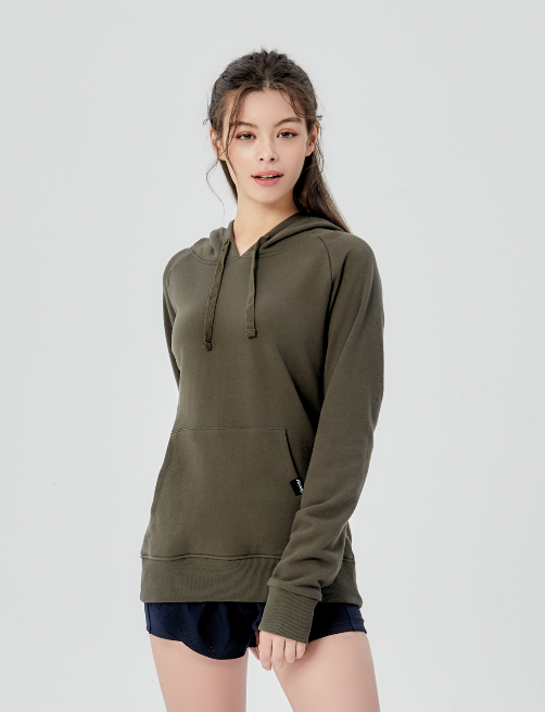 Basic Raglan French Terry Hoody-rebody-Olive-XS-Urbanheer