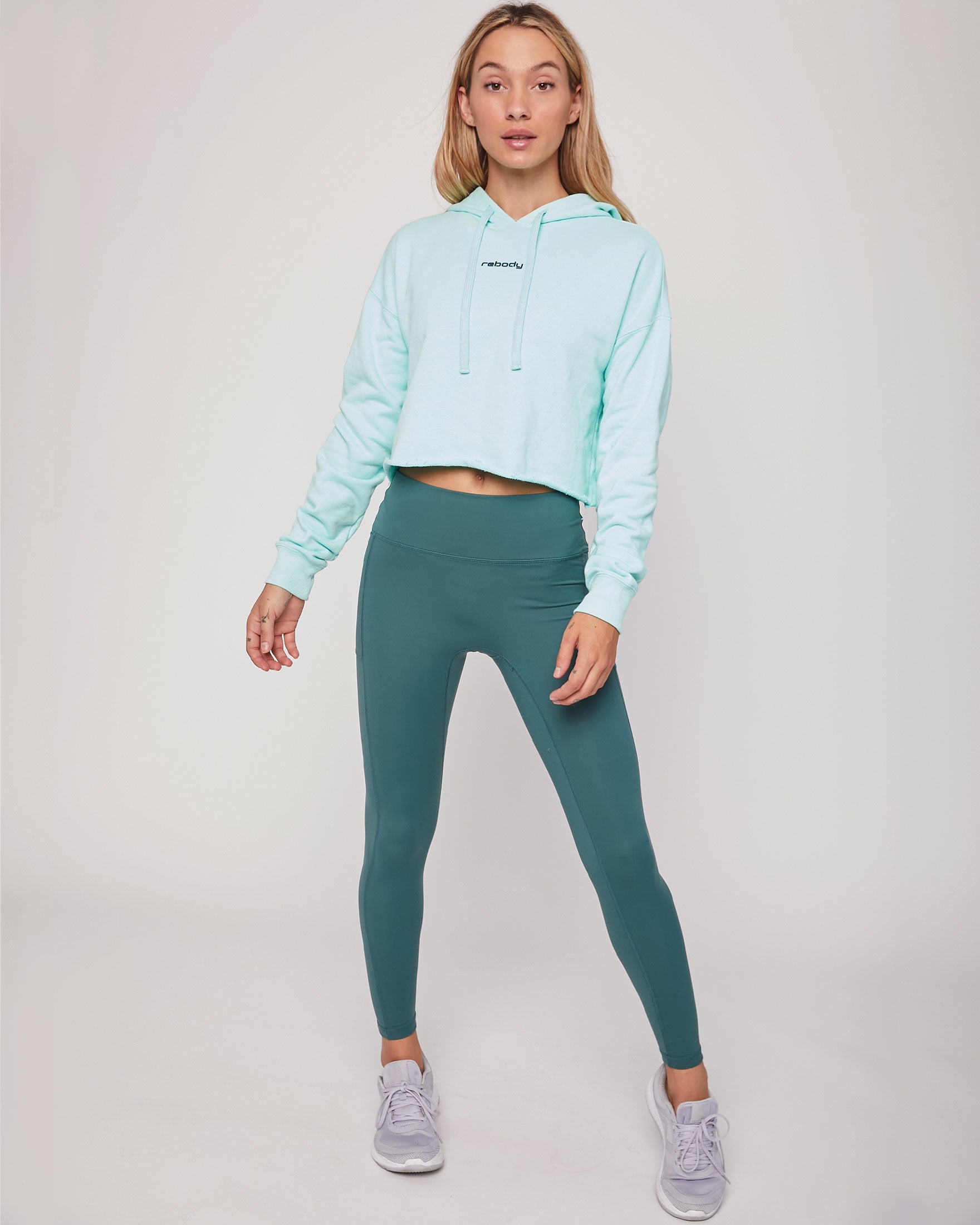 Rebody French Terry Crop Hoody - Smooth Mint *Sustainable-rebody-Urbanheer