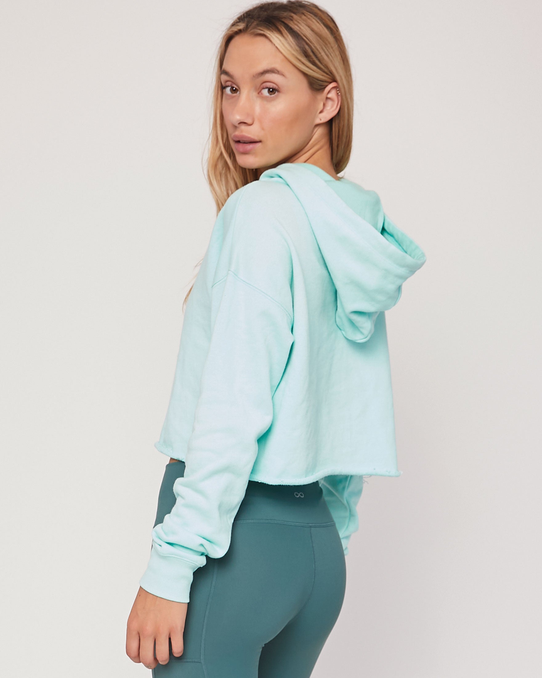 Rebody French Terry Crop Hoody - Smooth Mint *Sustainable-rebody-Smooth Mint-XS-Urbanheer