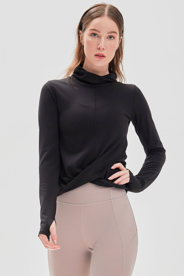 Turtle- Cowl Neck Coziplex™ Long Sleeve-rebody-Cozy Black-XS-Urbanheer