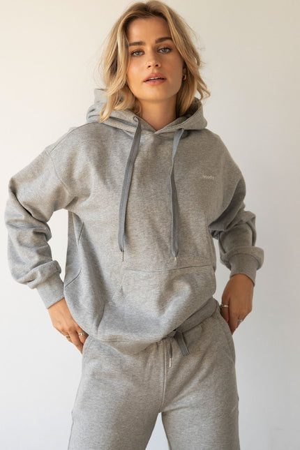 Rebody Lifestyle Hoodie-Rebody-Heather Grey/White-S-Urbanheer