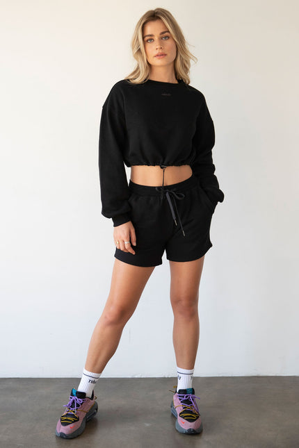 Rebody Puff Sleeve Crop Sweatshirt-rebody-Urbanheer