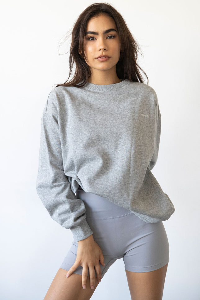 Rebody Lifestyle Sweatshirt-rebody-Heather Grey/White-S-Urbanheer