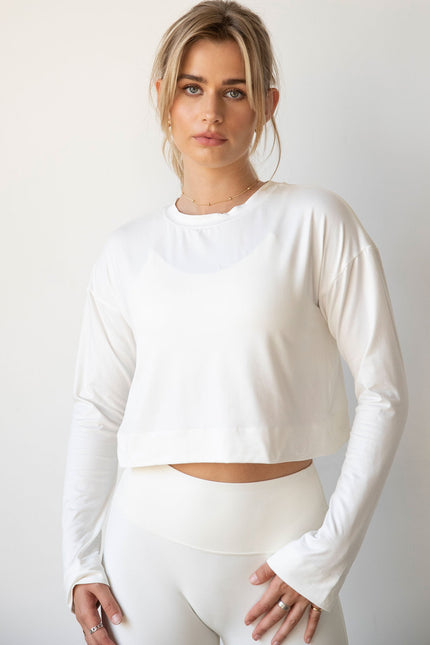 Go With The Flow Crop Long Sleeve-Clothing - Women-rebody-Bone-XS-Urbanheer