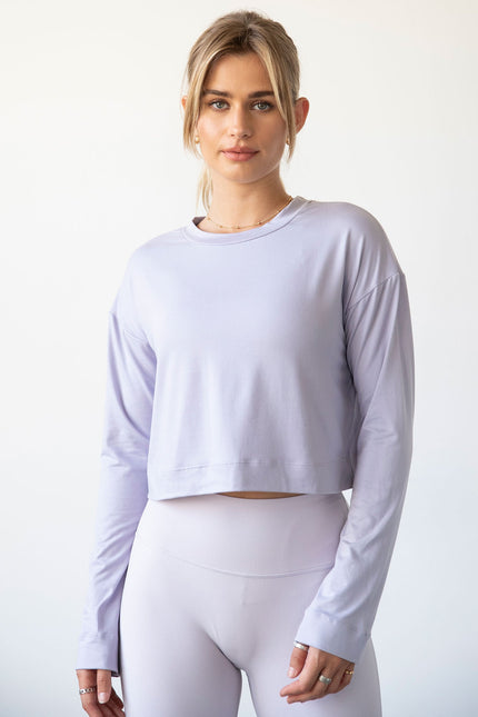 Go With The Flow Crop Long Sleeve-Clothing - Women-rebody-Purple Lace-XS-Urbanheer