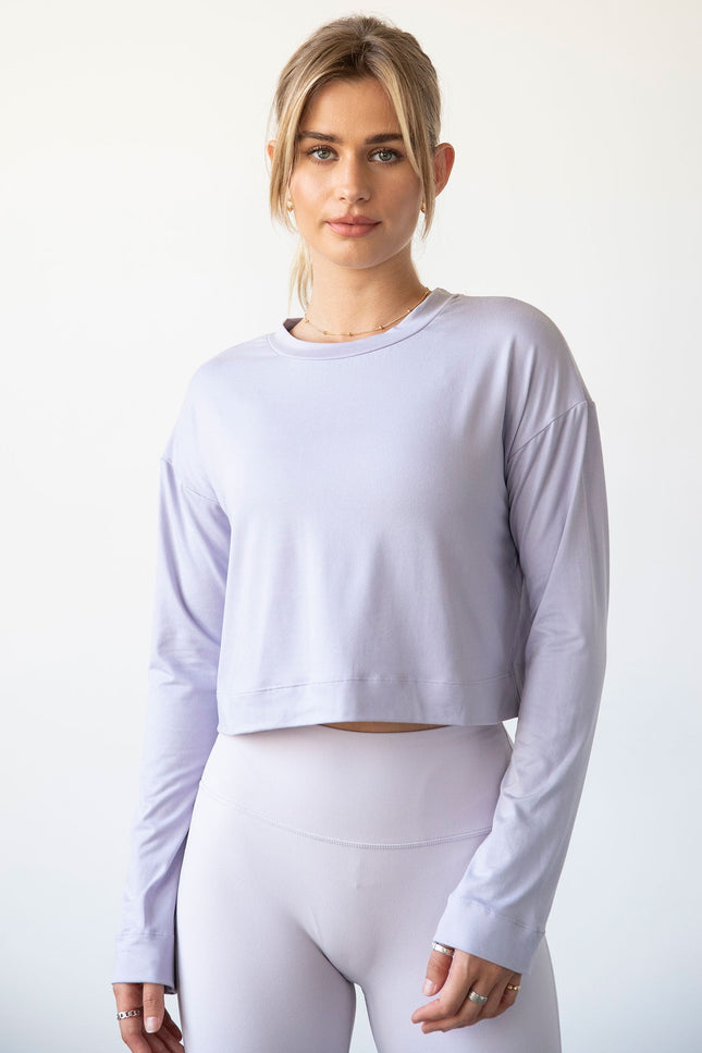 Go With The Flow Crop Long Sleeve-Clothing - Women-rebody-Purple Lace-XS-Urbanheer