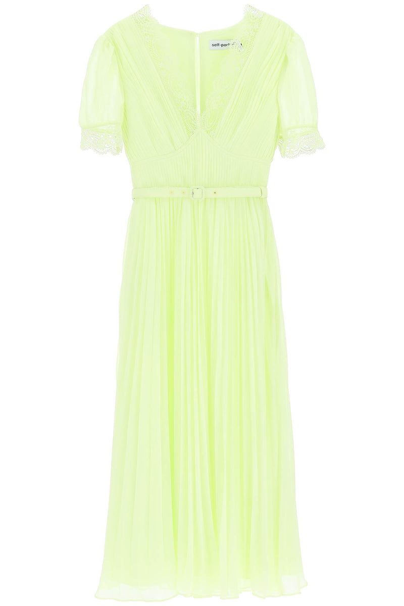 Self portrait pleated chiffon midi dress-Self Portrait-8-Urbanheer