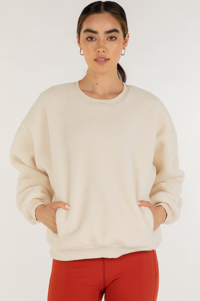 Teddy Sherpa Sweatshirt Micro-Fleece Lined-rebody-Bone-XS-Urbanheer