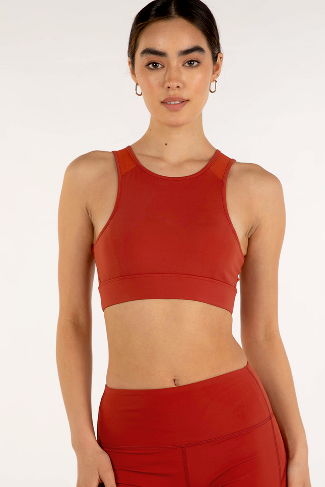 Venti Mesh Longline Silkiflex™ Longline Bra-rebody-Mars Red-XS-Urbanheer