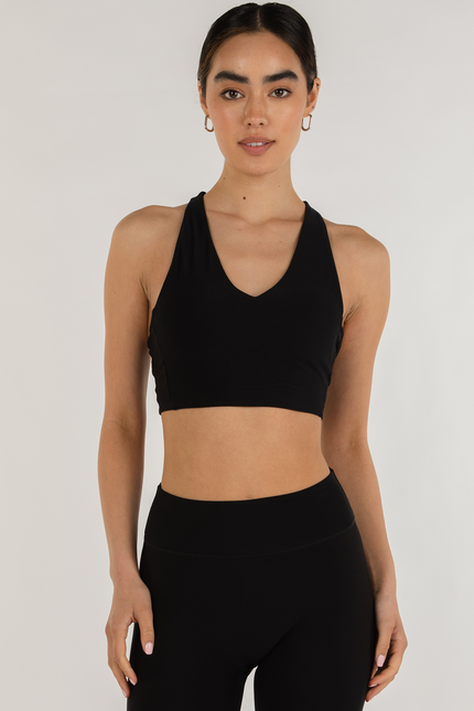 Elsa Fleece V Neck Longline Bra-Clothing - Women-rebody-Urbanheer