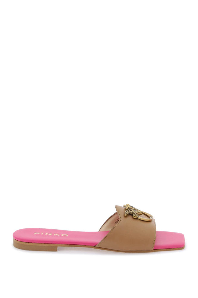 Pinko love birds leather slides-Pinko-Urbanheer