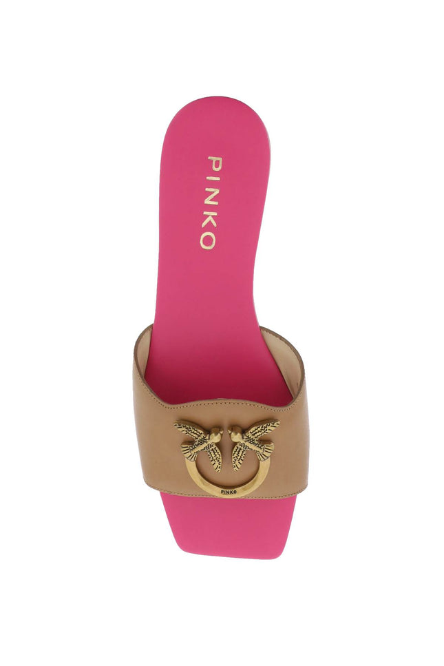 Pinko love birds leather slides-Pinko-Urbanheer