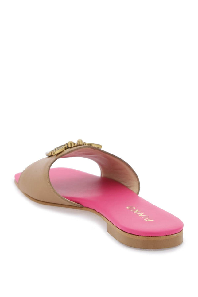 Pinko love birds leather slides-Pinko-Urbanheer