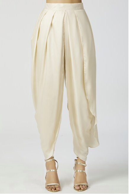 Embellished Kaftan Dhoti Pant Set In Off-White-Bohame-Urbanheer