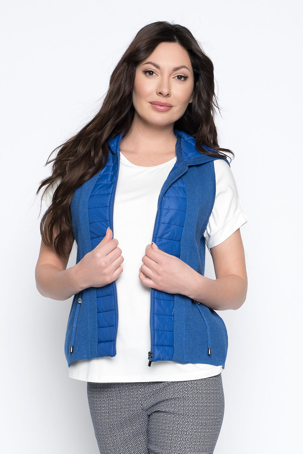 Zip- Front Quilted Sweater Vest - Periwinkle-Picadilly-XS-Urbanheer