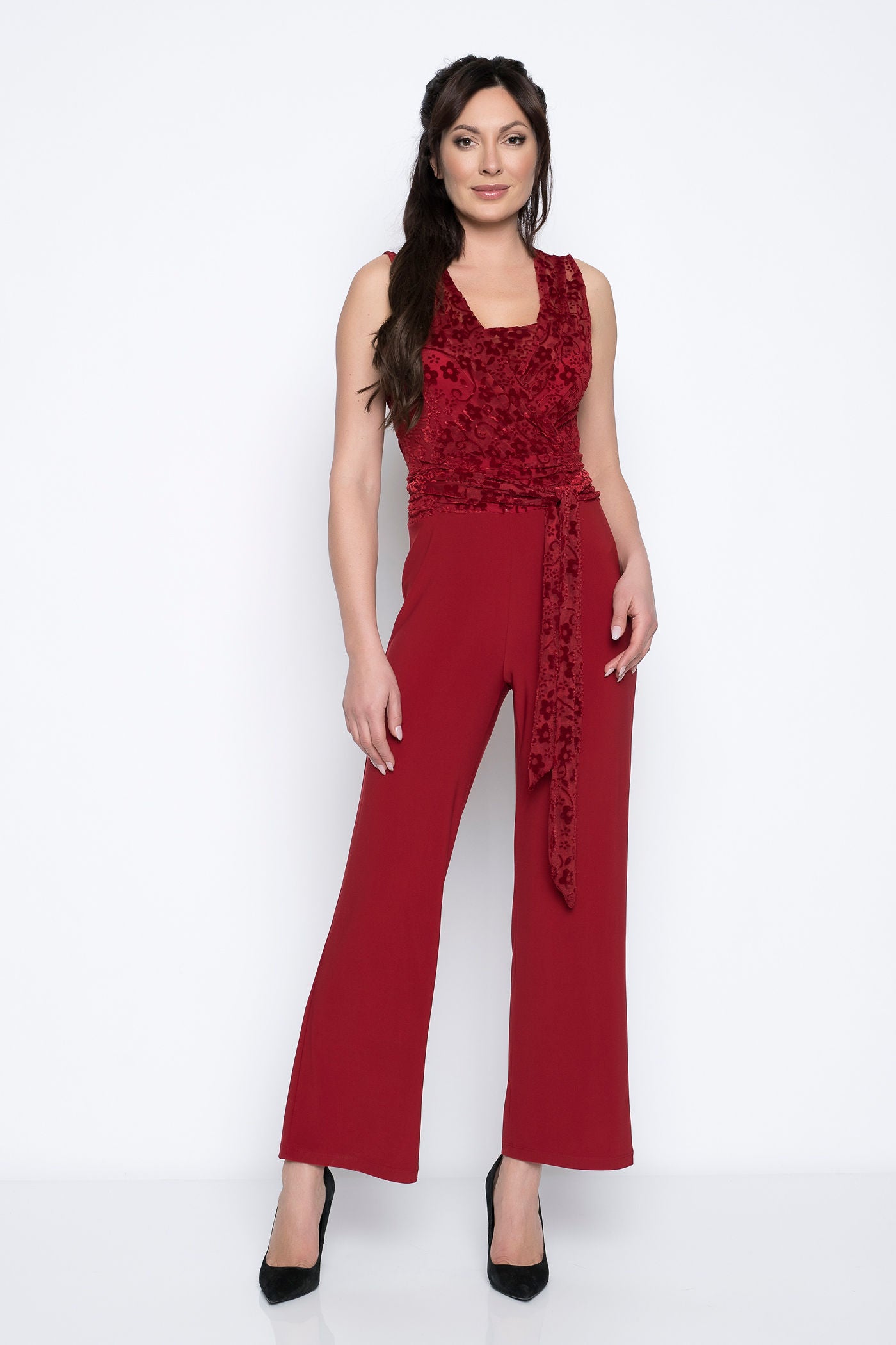 Sleeveless Waist Tie Jumpsuit - Rosewood-Picadilly-Urbanheer