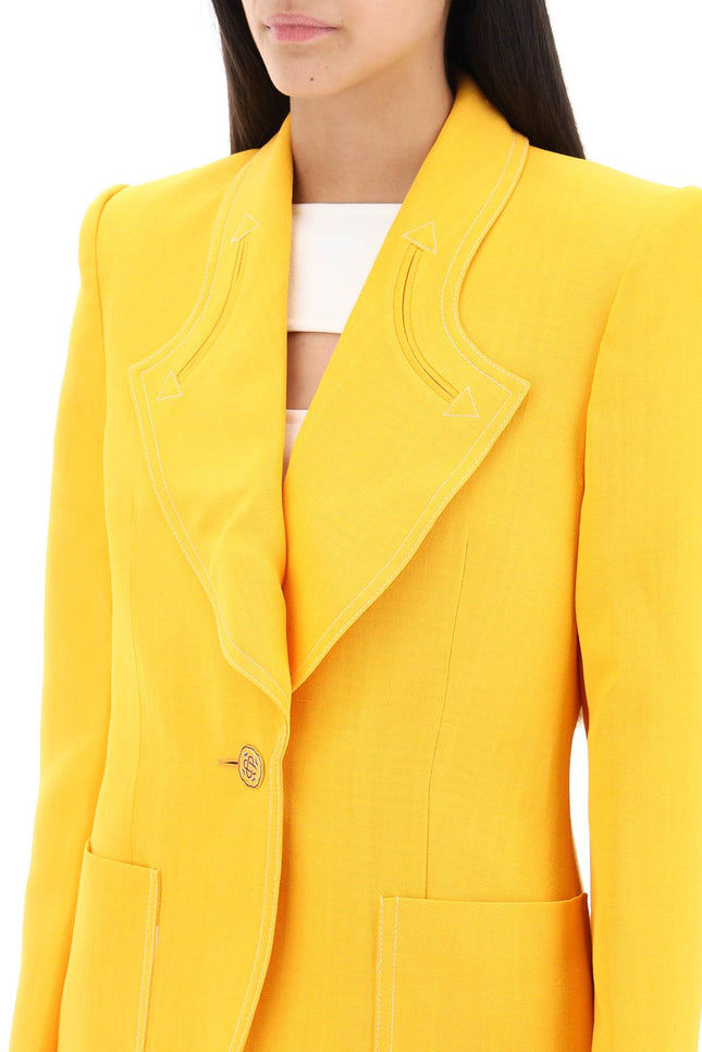 Casablanca Silk Blend Single-Breasted Blazer-Casablanca-36-Urbanheer