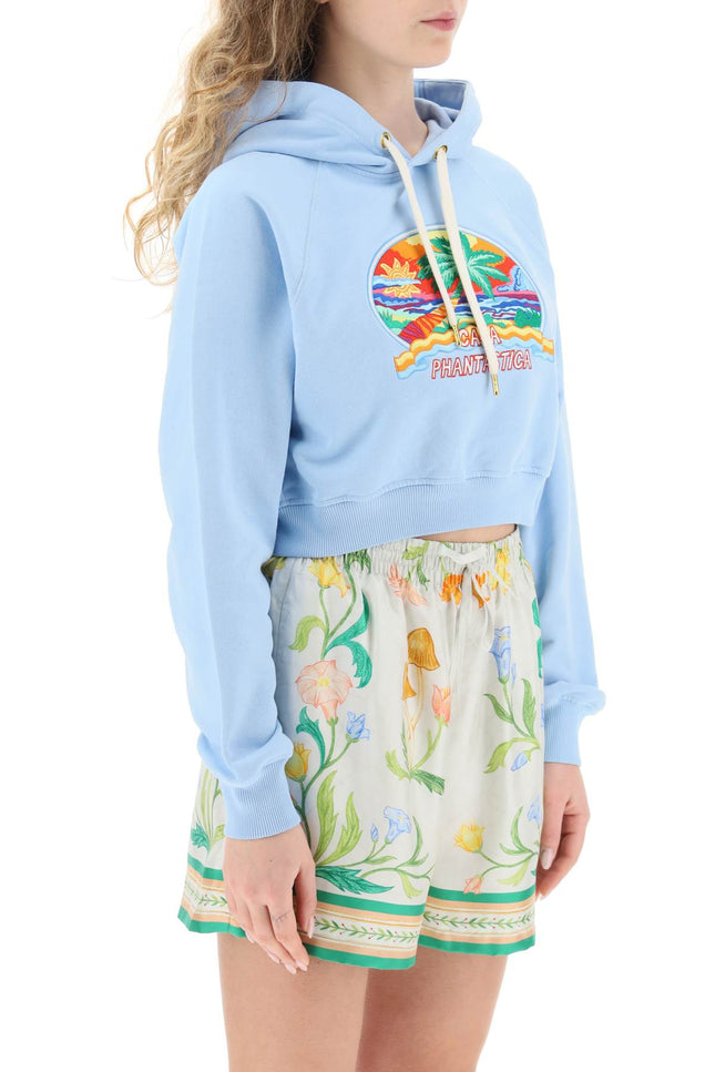 Casablanca 'Casa Phantastica' Cropped Hoodie In Organic Cotton-Casablanca-L-Urbanheer