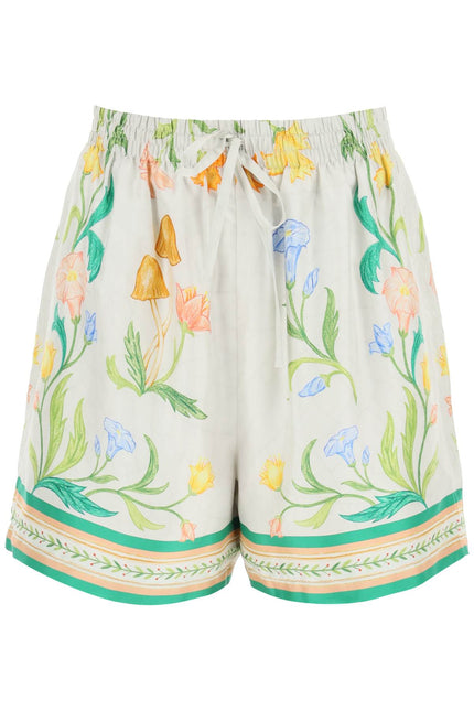 Casablanca L'Arche Fleurie Silk Shorts-Casablanca-36-Urbanheer