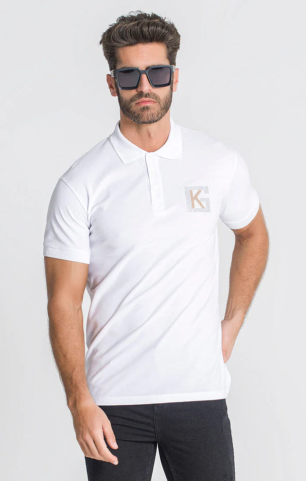 White Carats Men'S Crystals Polo T-Shirt-Clothing - Men-Gianni Kavanagh-L-White-Urbanheer