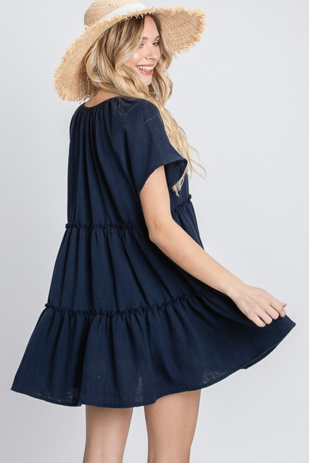 Jade By Jane Full Size Tassel Tie Frill Trim Tiered Dress – UrbanHeer