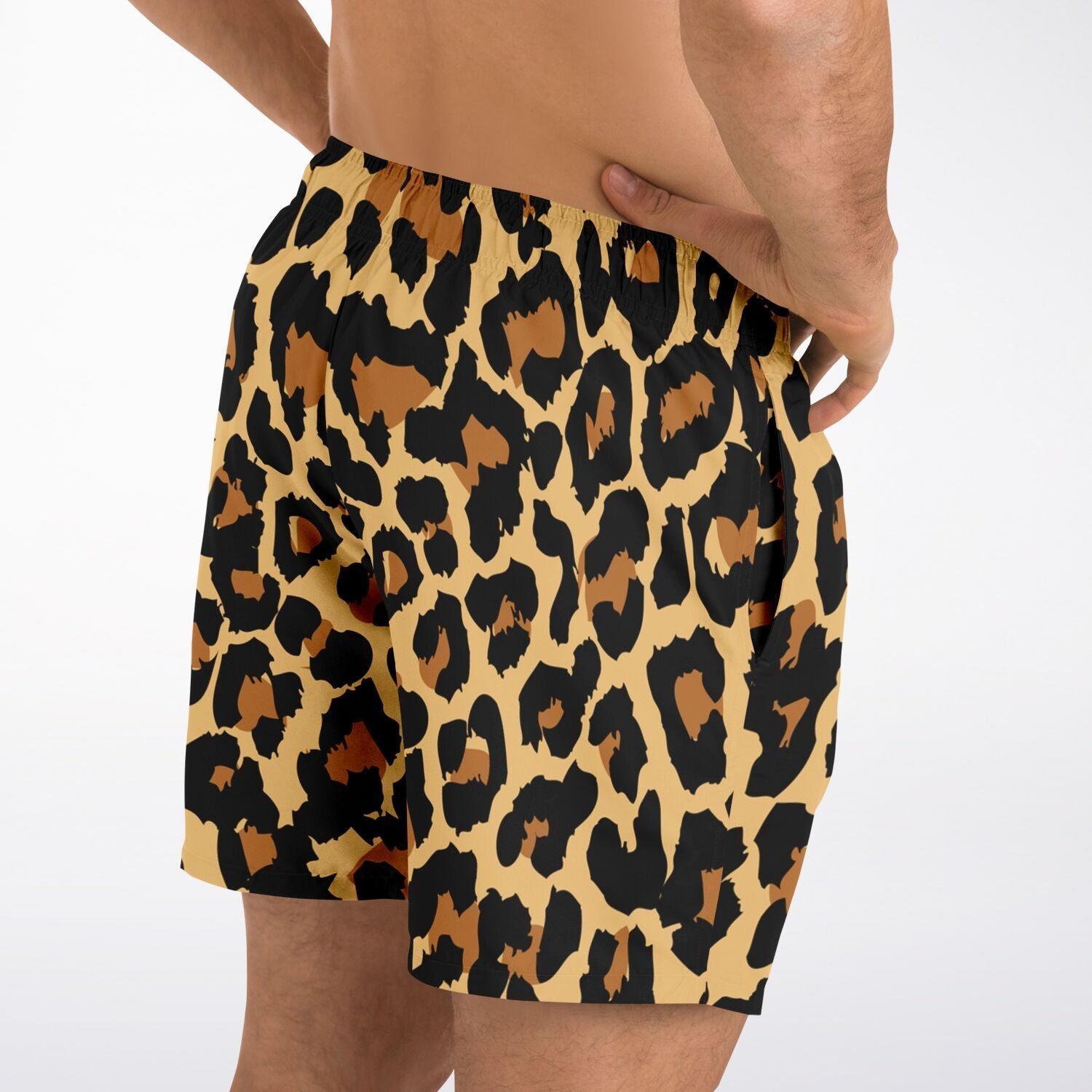 Mens leopard print swim 2025 trunks