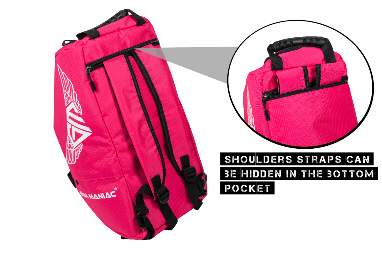 Gym Maniac Gm 3-Way Gym Bag - Pink-Gym Maniac GM s.r.o.-Urbanheer