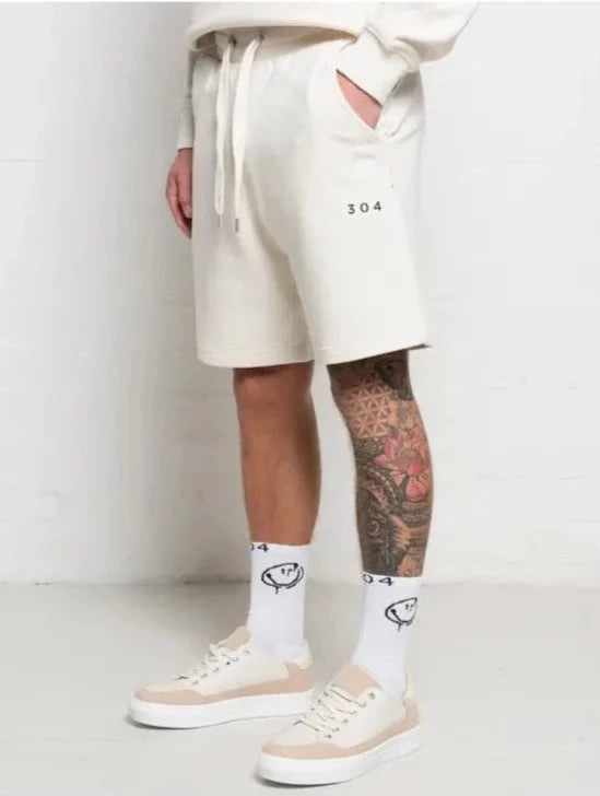 304 Mens Elite Shorts Off White-304 Clothing-Urbanheer