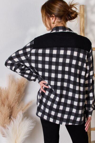 Hailey & Co Full Size Plaid Button Up Jacket-UHX-Urbanheer